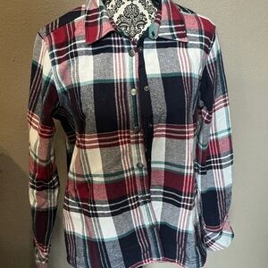 Orvis Red and Black Plaid Jacket Size Large